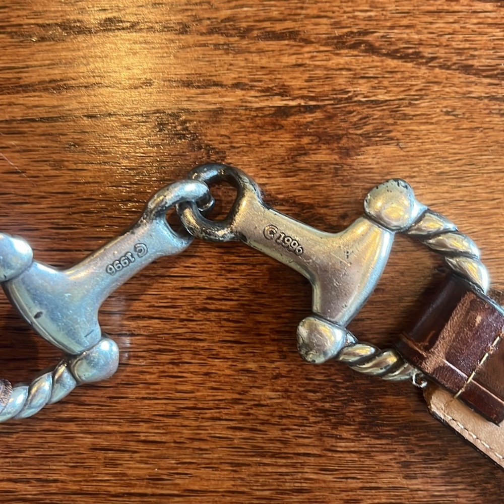 Brown Crocodile Pattern Belt with Silver Buckle - Picture 5 of 5